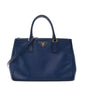 Saffiano Lux Medium Galleria Double Zip Tote Bluette