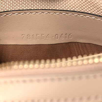 Calfskin GG Super Mini Debossed Chain Wallet Light Beige