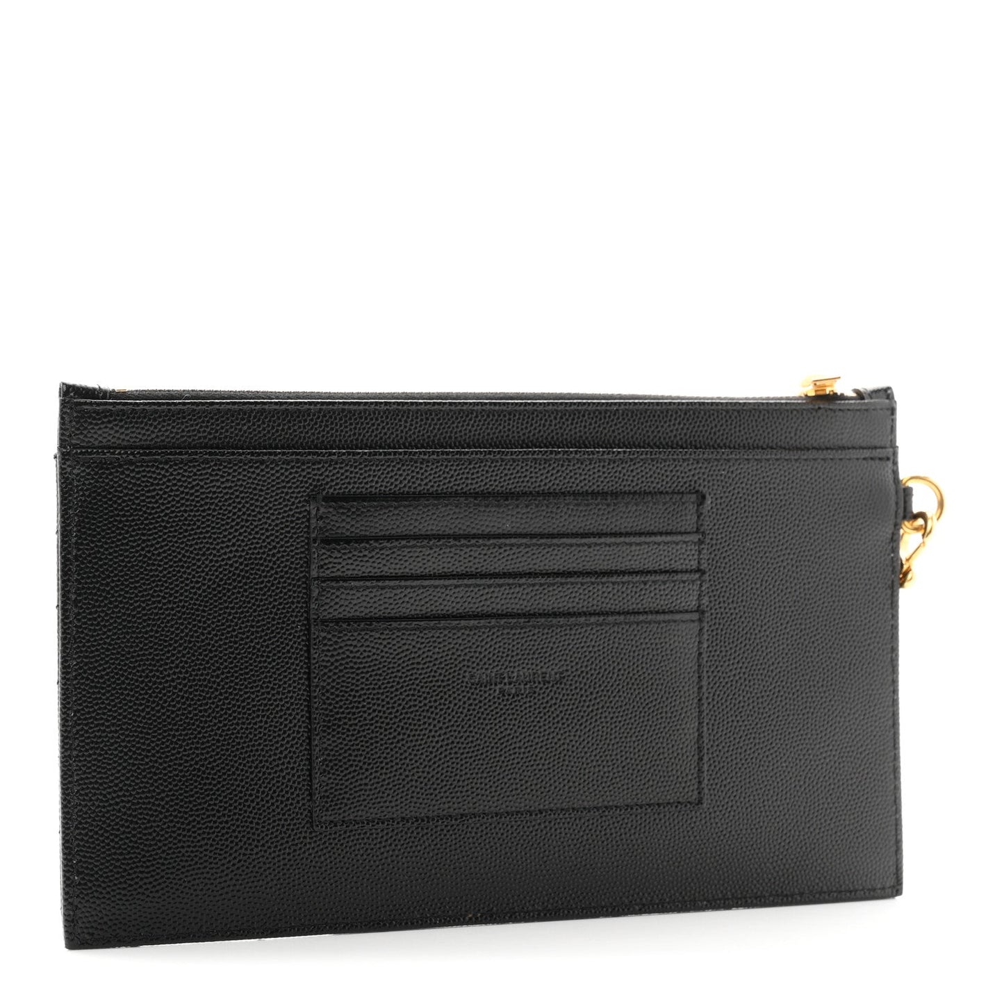 Grain De Poudre Chevron Monogram Large Bill Pouch Black