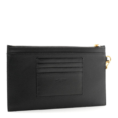 Grain De Poudre Chevron Monogram Large Bill Pouch Black