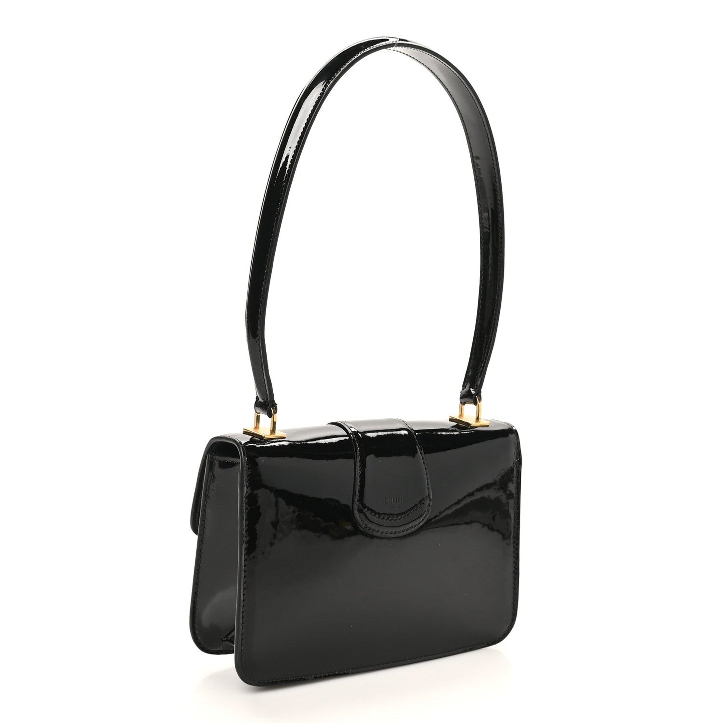 Patent Calfskin Teen Josephine Top Handle Bag Black