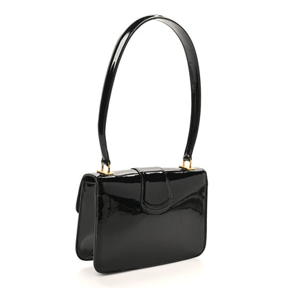 Patent Calfskin Teen Josephine Top Handle Bag Black
