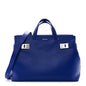 Calfskin Calfskin XL Gancini Buckles Tote Bag Blue
