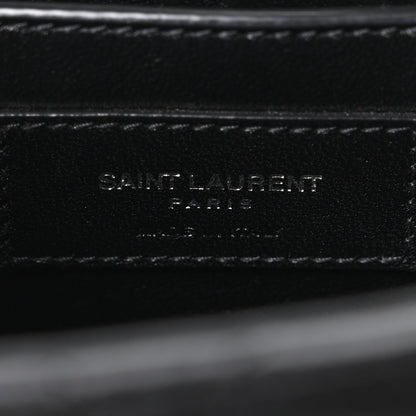 Lambskin Quilted Monogram June Box Bag  Black