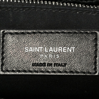 Calfskin Y Quilted Monogram Medium Loulou Chain Satchel Black