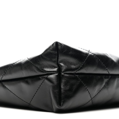 Shiny Calfskin Quilted Small Chanel 22 Black