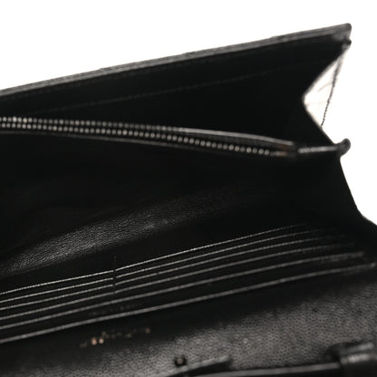 Grain De Poudre Matelasse Chevron Monogram Monochrome Chain Wallet Black