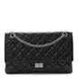 Metallic Calfskin Striped 2.55 Reissue 226 Flap Black