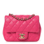 Lambskin Quilted Mini Square Flap Pink