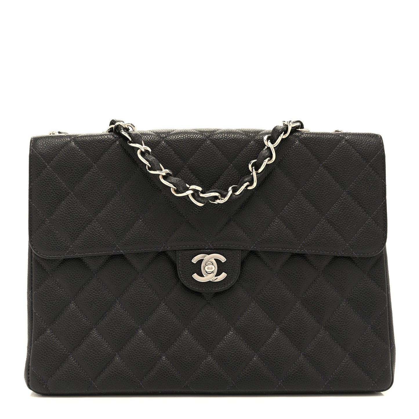 Caviar Jumbo Single Flap Black