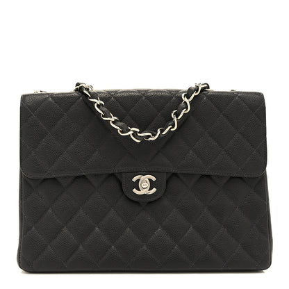 Caviar Jumbo Single Flap Black