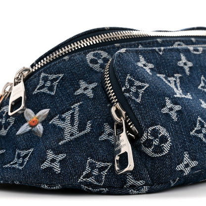 Monogram Flower Denim Rush Bumbag Blue