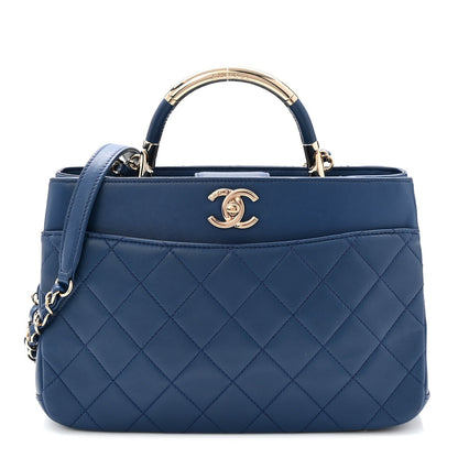 Lambskin Carry Chic Shopping Tote Blue