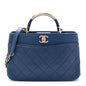 Lambskin Carry Chic Shopping Tote Blue