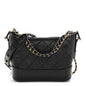 Aged Calfskin Quilted Small Gabrielle Hobo Black