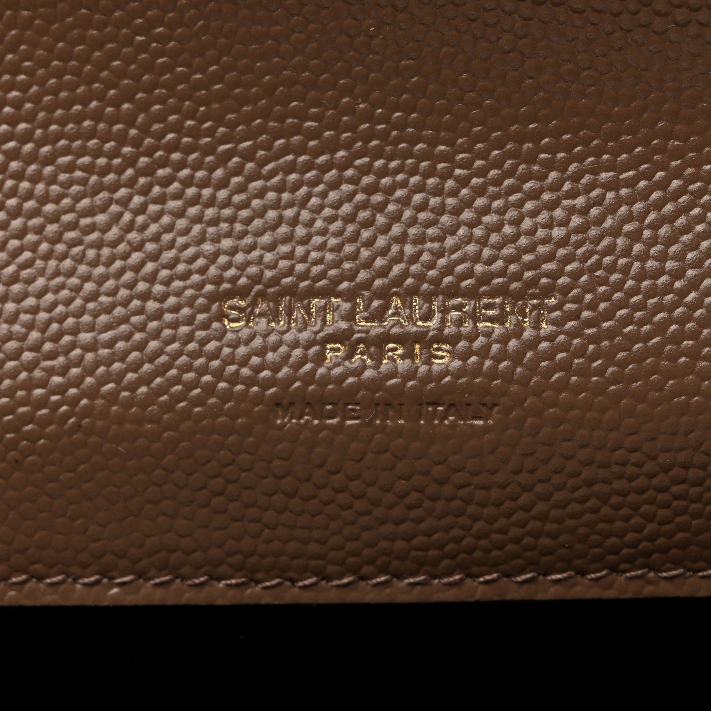 Grain De Poudre Matelasse Chevron Monogram Cassandre Flap Pouch Taupe