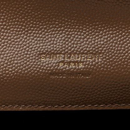 Grain De Poudre Matelasse Chevron Monogram Cassandre Flap Pouch Taupe