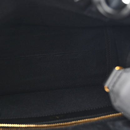 Canvas Studded Small Logo Tote Bag Black
