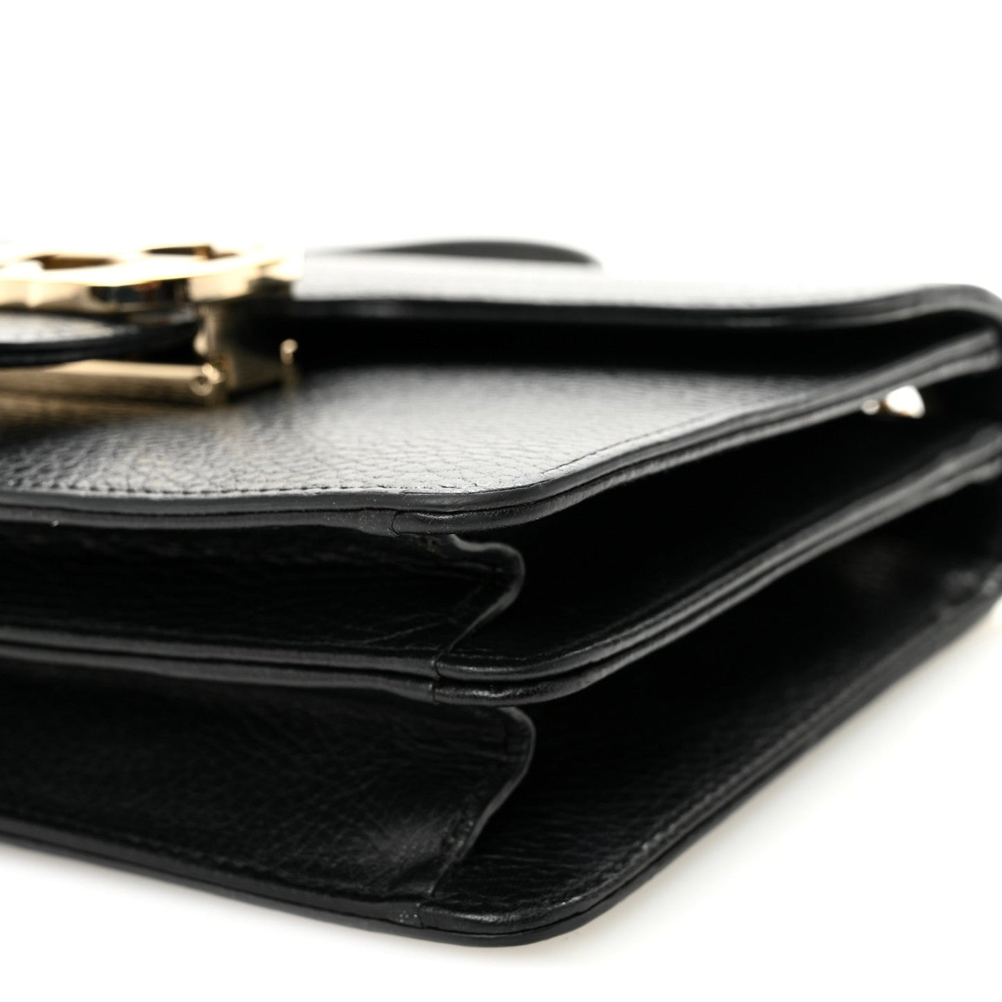 Dollar Calfskin Small Interlocking G Shoulder Bag Black
