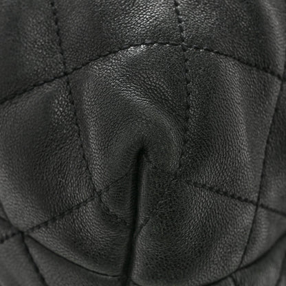Lambskin Quilted Maxi Icare Shopping Tote Black