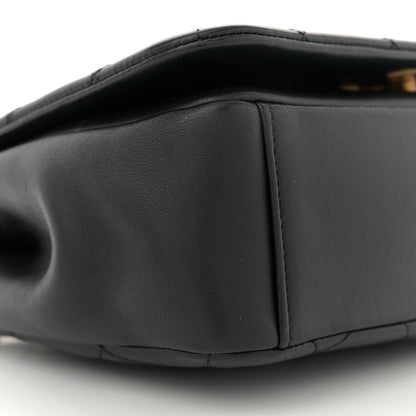Lambskin Quilted Chain To Chain Flap Black