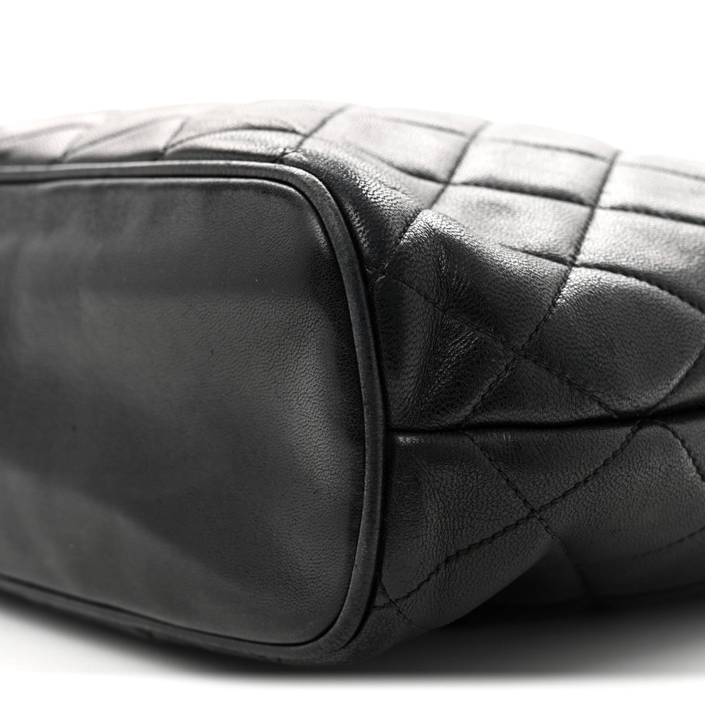 Lambskin Quilted Shoulder Bag Black