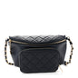 Caviar Quilted Business Affinity Waist Belt Bag Navy