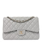 Caviar Quilted Jumbo Double Flap Grey