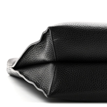 Pebbled Calfskin Small Alix Padlock Zip Hobo Bag Black