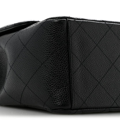 Caviar Quilted Maxi Double Flap Black