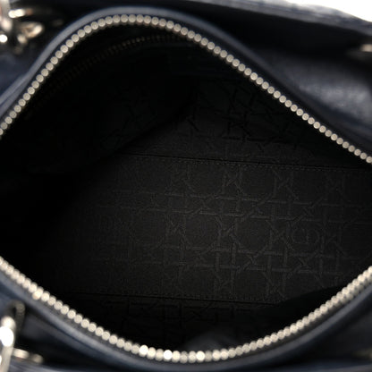 Lambskin Cannage Medium Lady Dior Navy Blue