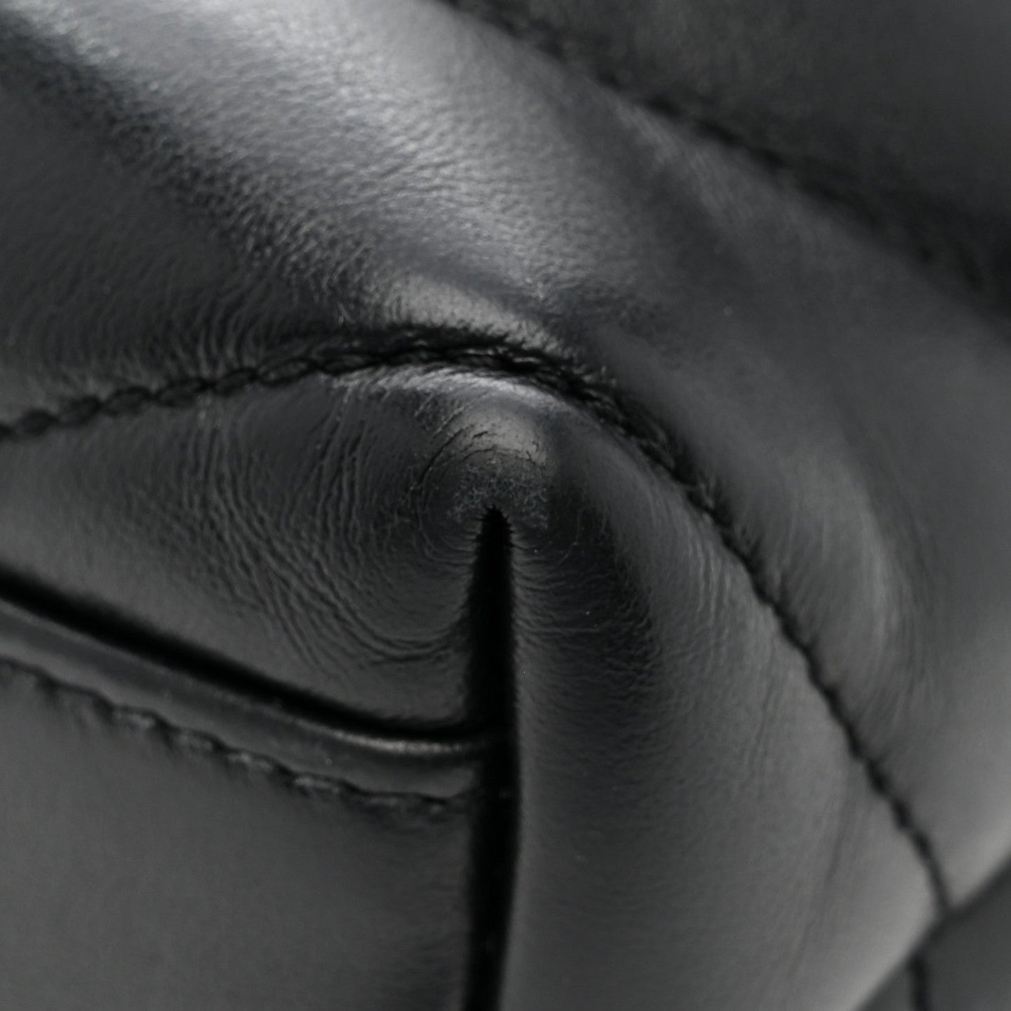 Calfskin Y Quilted Monogram Toy Loulou Crossbody Bag Black
