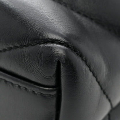 Calfskin Y Quilted Monogram Toy Loulou Crossbody Bag Black