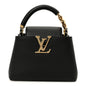 Taurillon Embellished Flower Handle Capucines Mini Black