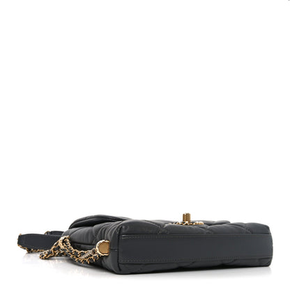Lambskin Quilted Mini Crush On Chains Flap Bag Grey