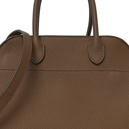 Grained Calfskin Soft Margaux 10 Bag Dark Taupe