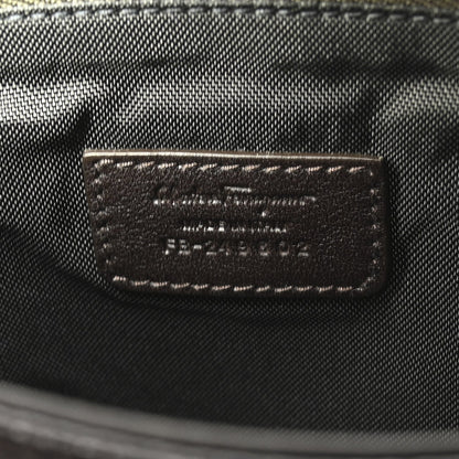 Stamped Calfskin Crossbody Bag Brown