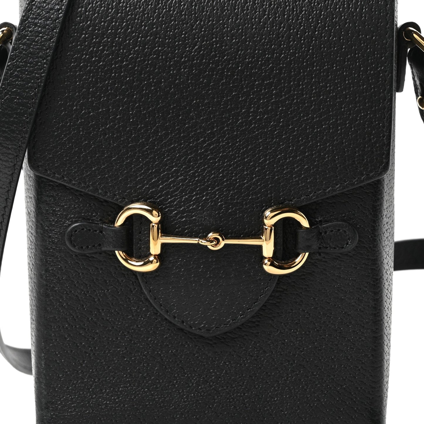 Dollar Calfskin Vertical Horsebit 1955 Crossbody Bag Black