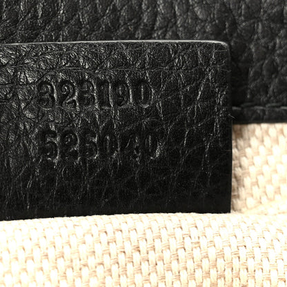Pebbled Calfskin Small Soho Flap Crossbody Black