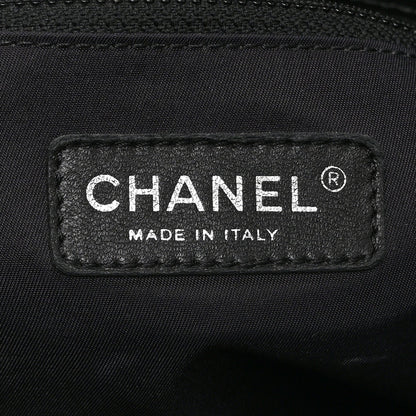 Coated Canvas Quilted Large Paris Biarritz Tote Black