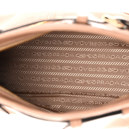 Glossy Calfskin Triangle Small Bonnie Shoulder Bag Cameo