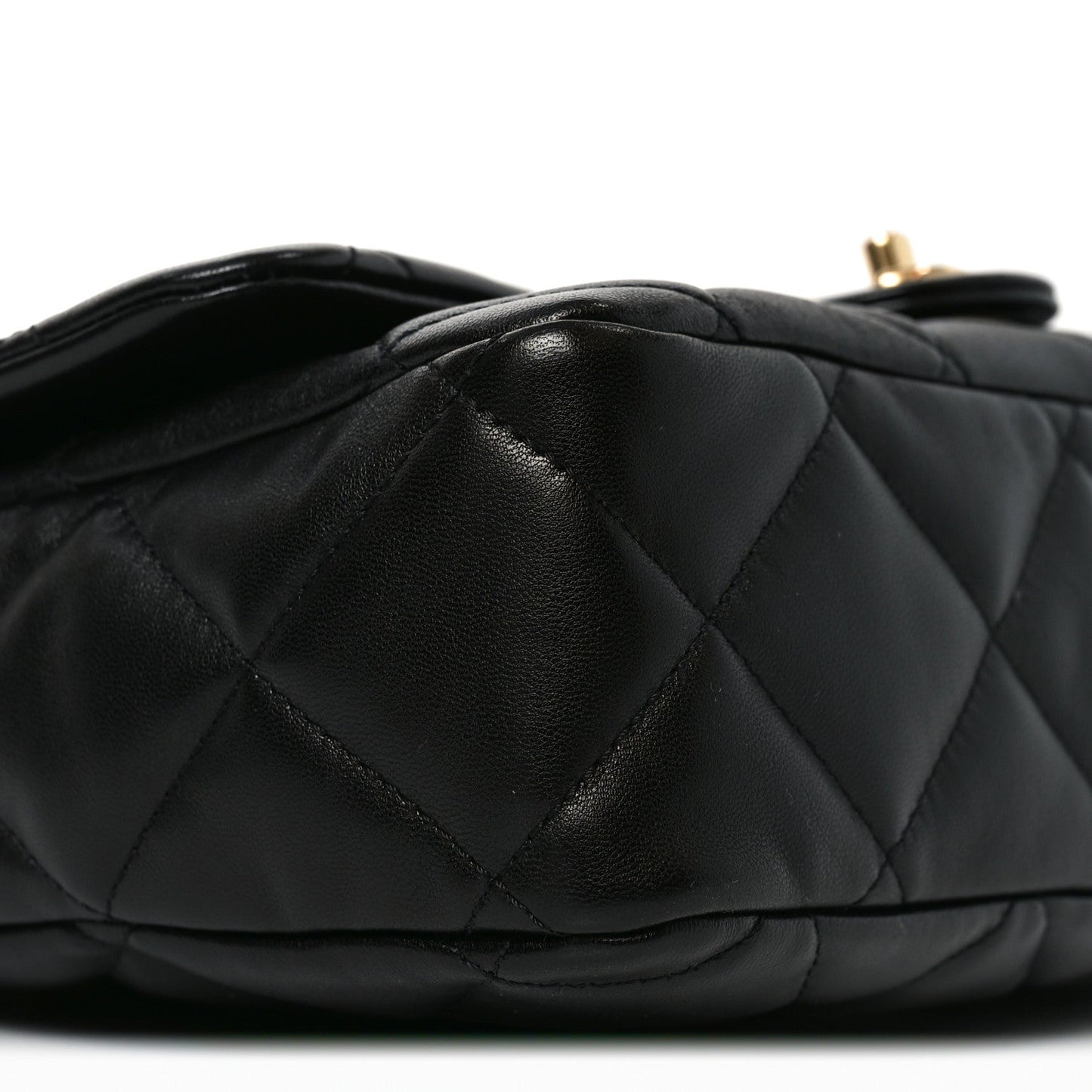 Lambskin Quilted Large CC Funky Town Flap Black