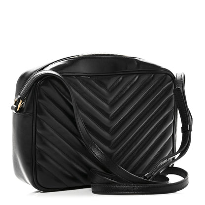 Calfskin Matelasse Monogram Lou Camera Bag Black