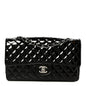 Patent Quilted Secret Label Medium Flap Black