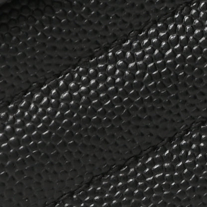 Grain De Poudre Matelasse Chevron Monogram Envelope Chain Wallet Black