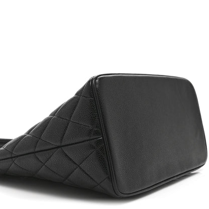 Caviar Quilted Medallion Tote Black