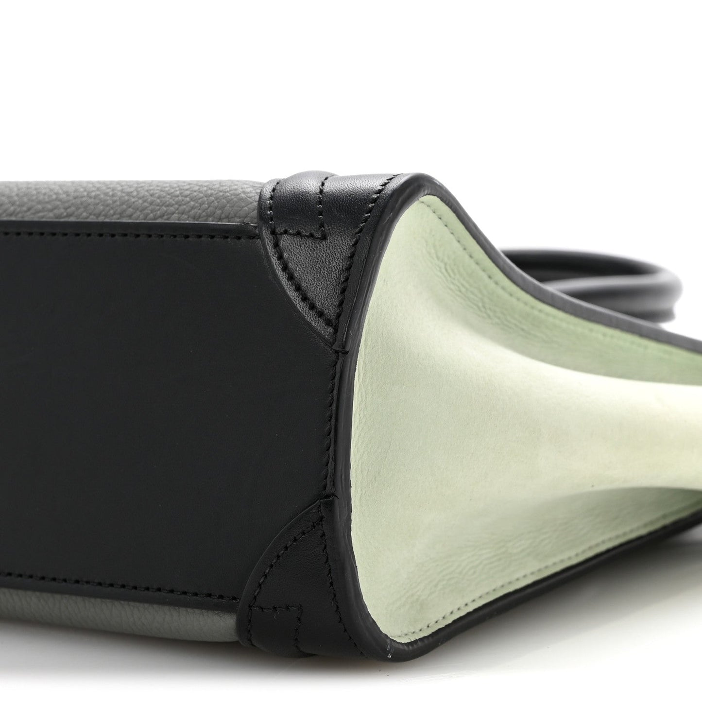 Baby Grained Calfskin Nano Tri-Color Luggage Zinc Almond