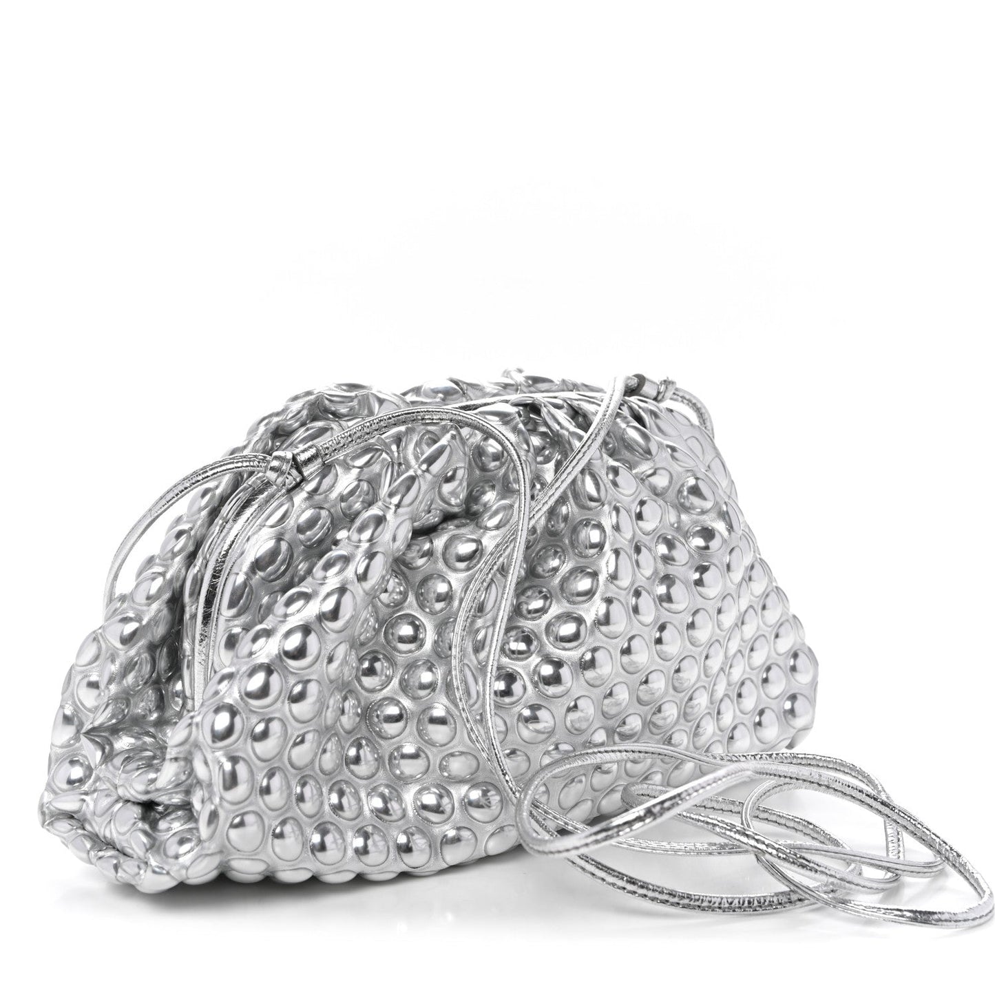 Metallic Fabric Bubble Wrap The Mini Pouch Silver