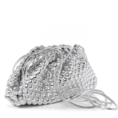 Metallic Fabric Bubble Wrap The Mini Pouch Silver