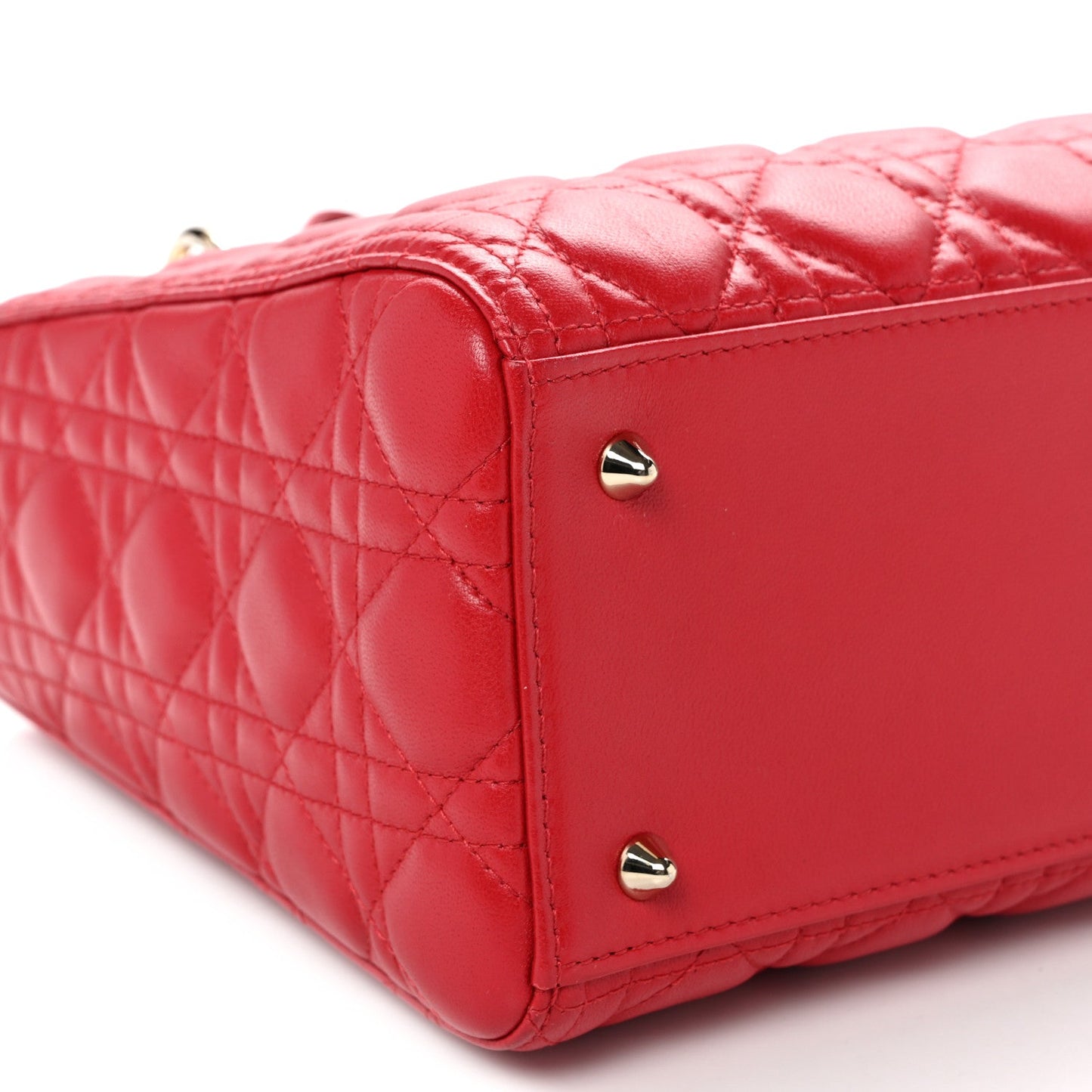 Lambskin Cannage Medium Lady Dior Red